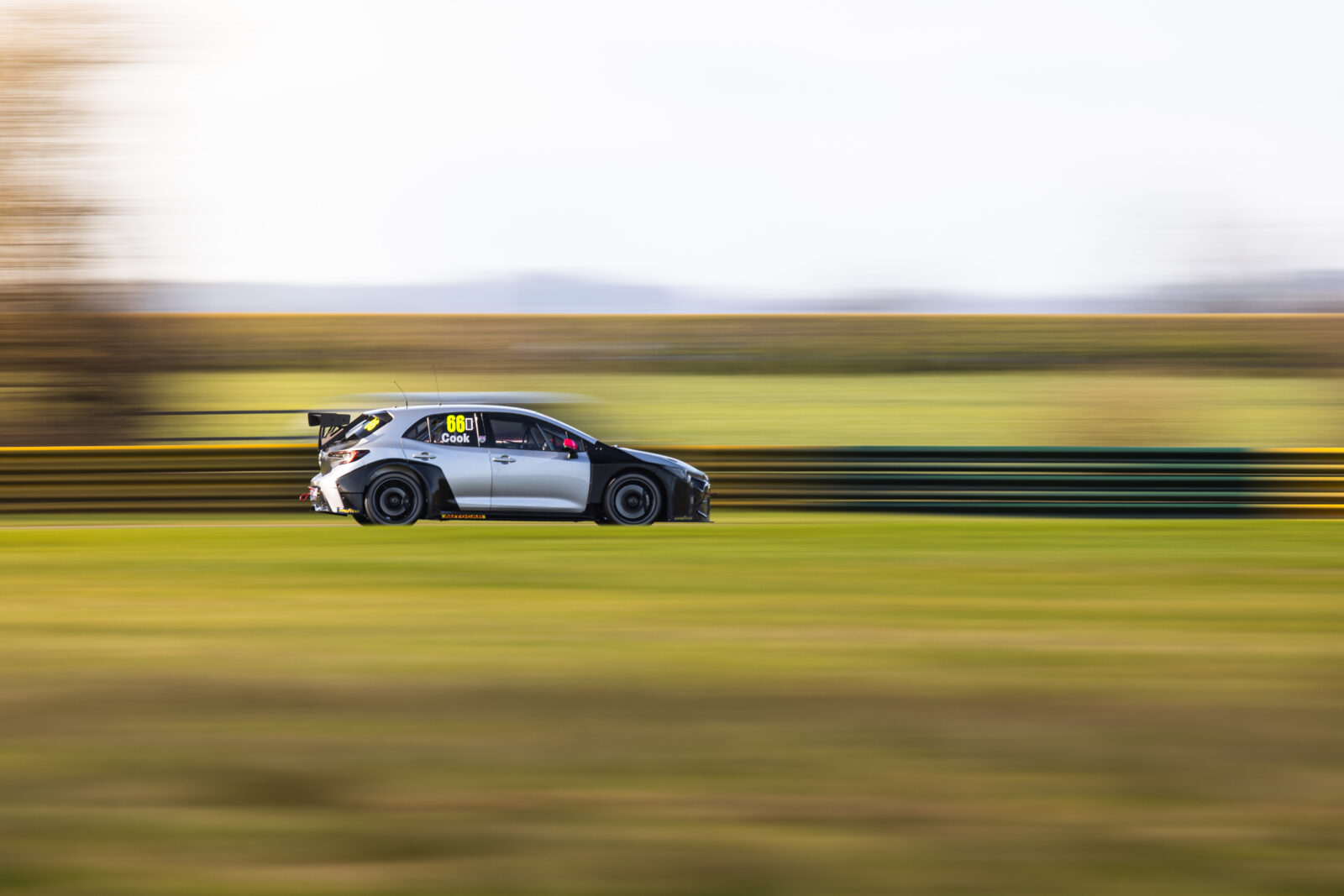 Speedworks Racing BTCC Car on track at Croft