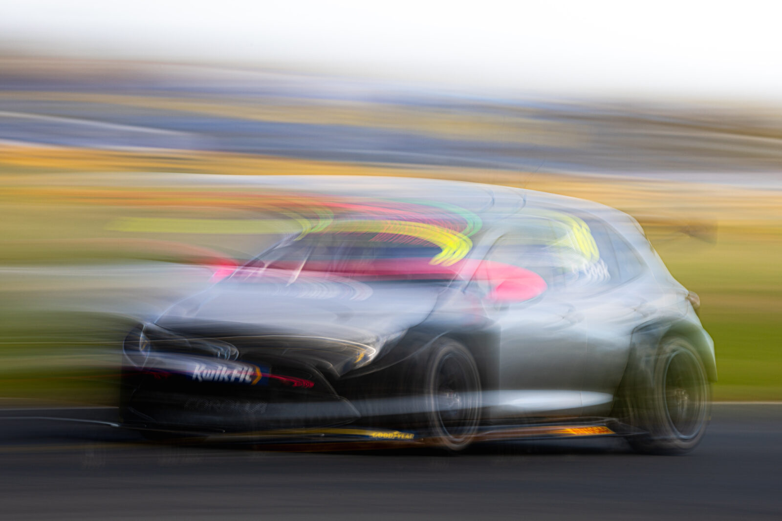 Speedworks Racing BTCC Car on track at Croft