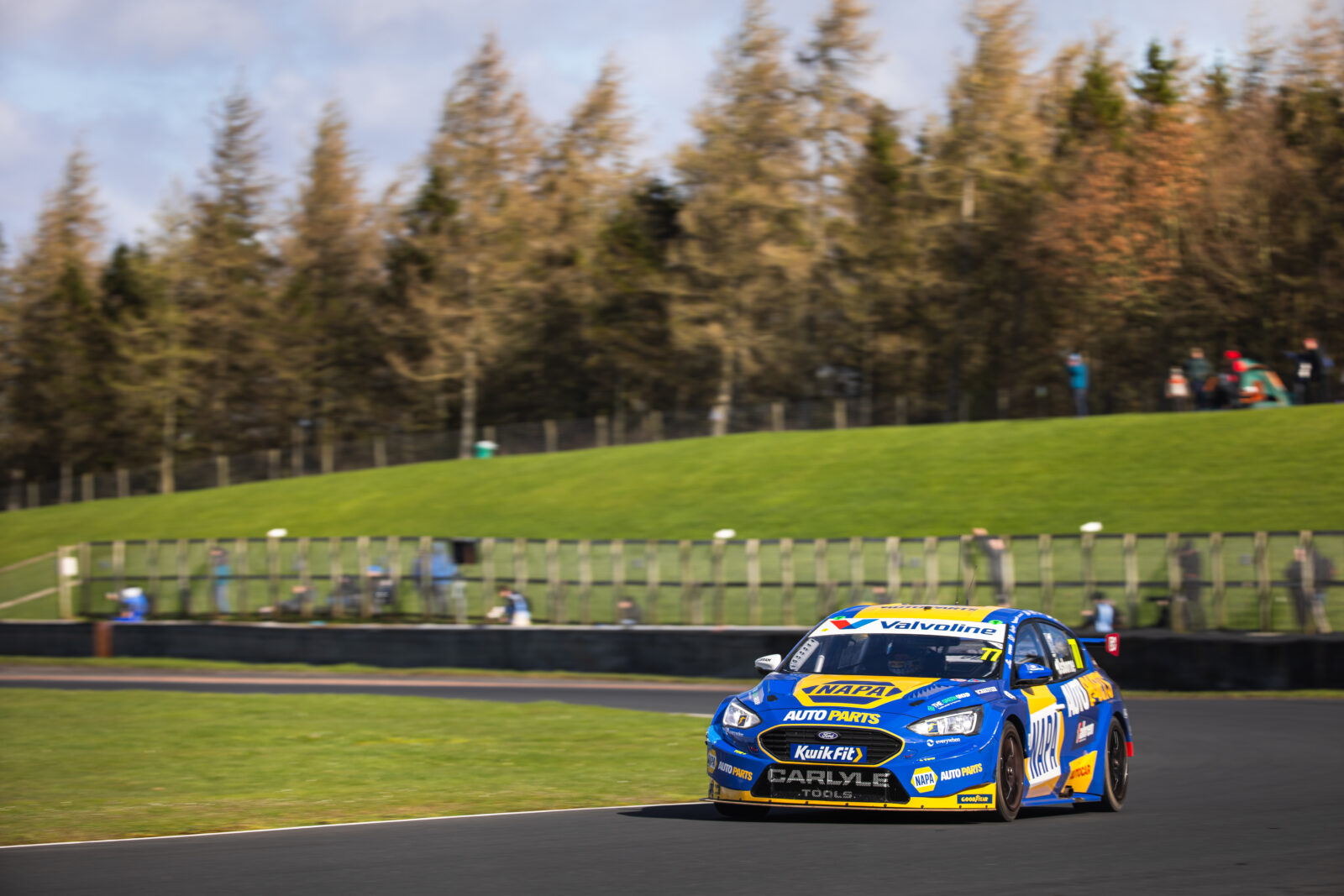 NAPA Racing UK BTCC Car on track at Croft