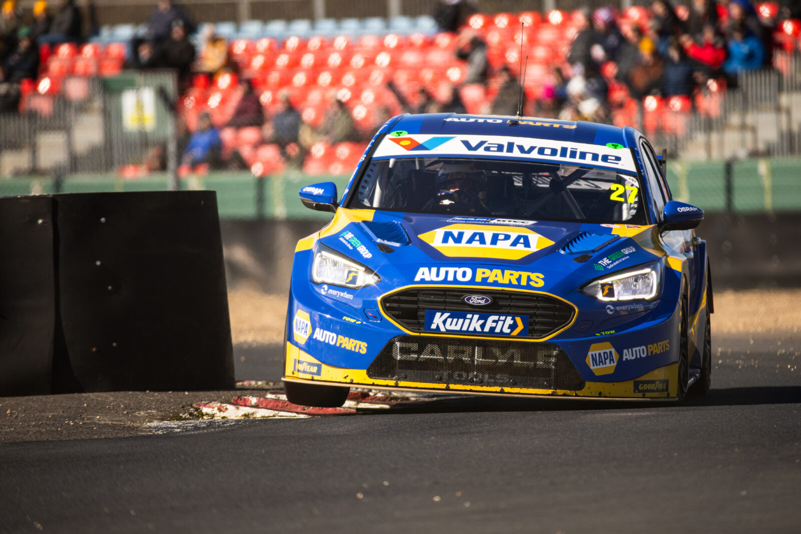 NAPA Racing UK BTCC Car on track at Croft