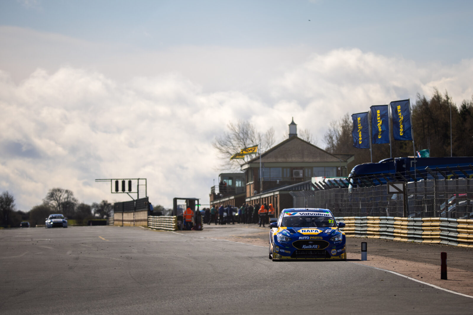 NAPA Racing UK BTCC Car on track at Croft